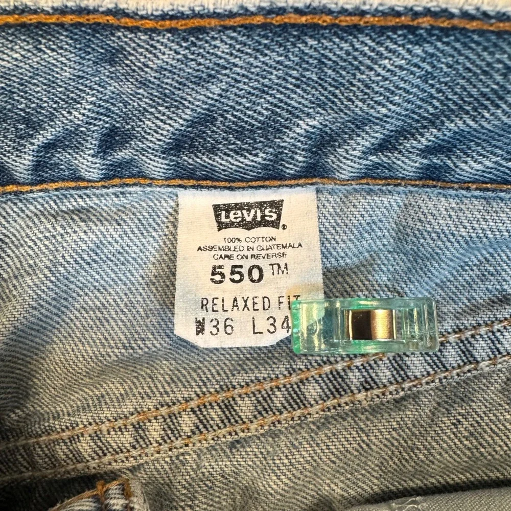 Levis 550 Vintage Relaxed Fit Jeans Mens 36x34 Medium Wash Blue Denim Y2K